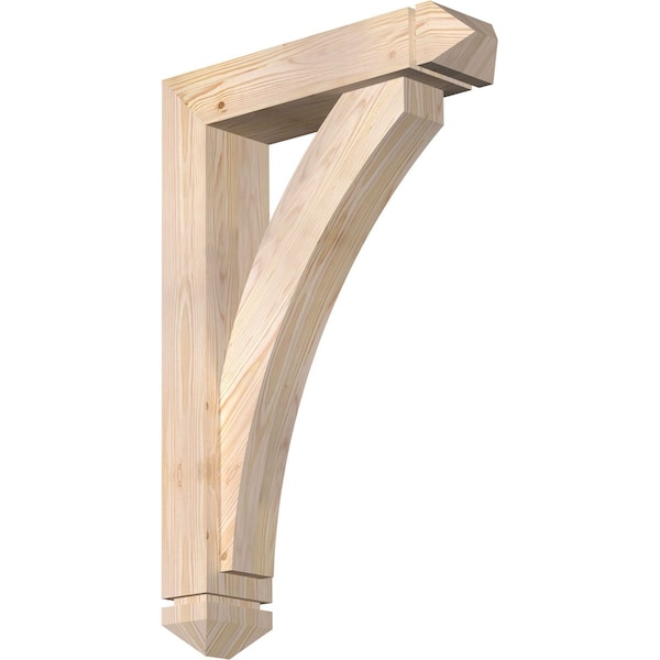 Ekena Millwork Thorton Arts and Crafts Smooth Bracket w/ Offset Brace, Douglas Fir, 5 1/2"W x 22"D x 34"H BKT0604X22X34THR03SDF - main